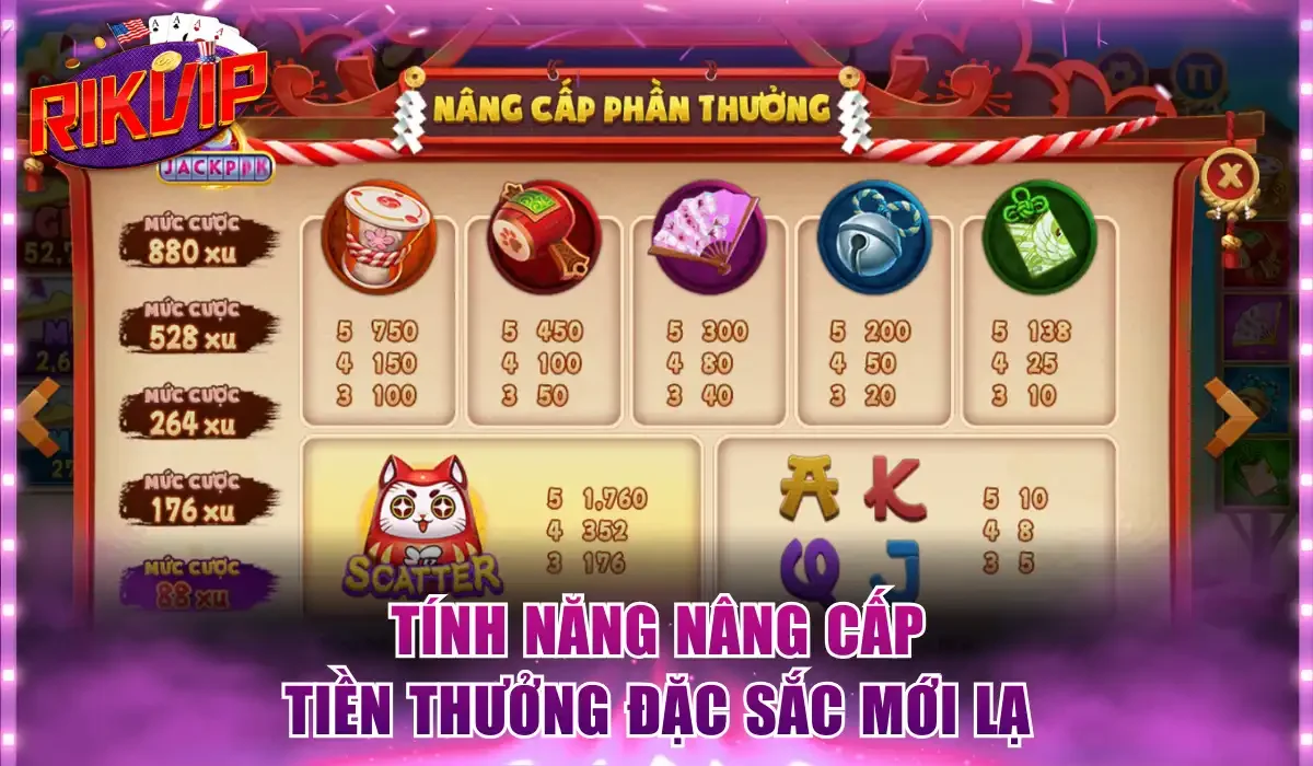 Tính năng nâng cấp tiền thưởng đặc sắc mới lạ